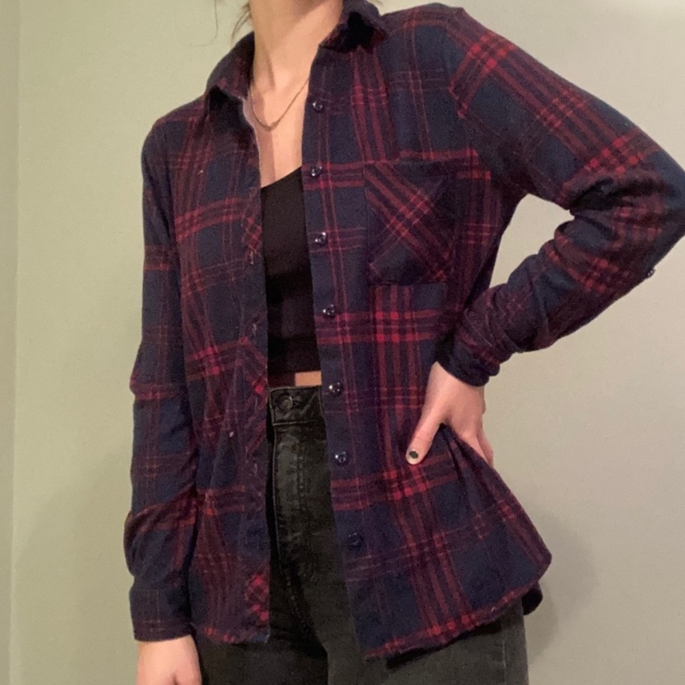 Red and Blue long sleeve soft flannel